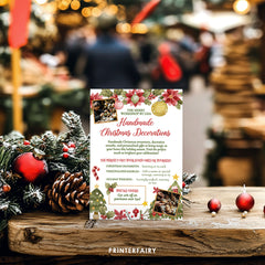 Christmas Market Flyer Template for Ornaments
