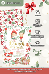 Editable Brunch with Santa Invitation Template