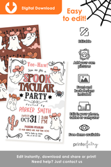 Cowgirl Ghost Halloween Party Invitation