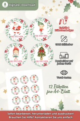 Set aus 4 runden Etiketten Vorlage