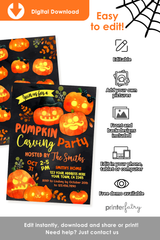 Pumpkin Carving Party Invitation