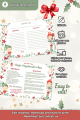 Christmas Recipe Card Template