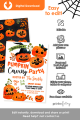Pumpkin Carving Party Invitation