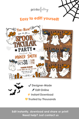 Cowboy Ghost Halloween Party Invitation