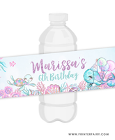 Under The Sea Birthday Party Water Bottle Label