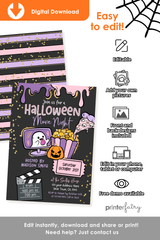 Halloween Movie Night Invitation