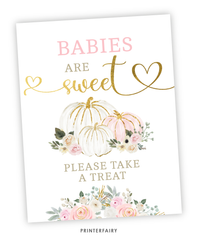 Pink Gold Baby Shower Signs