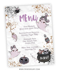 Halloween Baby Shower Menu
