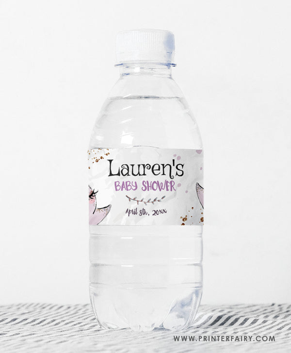 Halloween Baby Shower Water Bottle Label