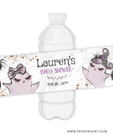 Halloween Baby Shower Water Bottle Label