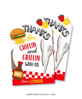 BBQ Birthday Party Favor Tags
