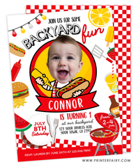 BBQ Birthday Party Invitation with Photo