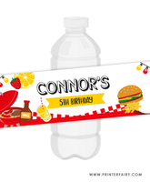 BBQ Birthday Party Water Bottle Label