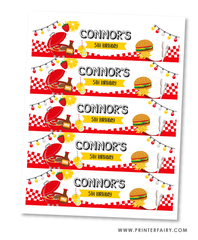 BBQ Birthday Party Water Bottle Label