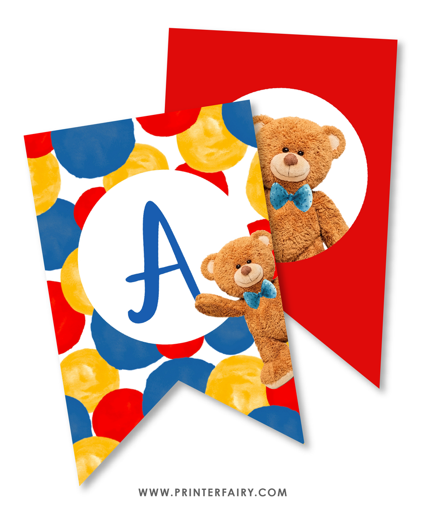 Bear Birthday Party Banner | PrinterFairy