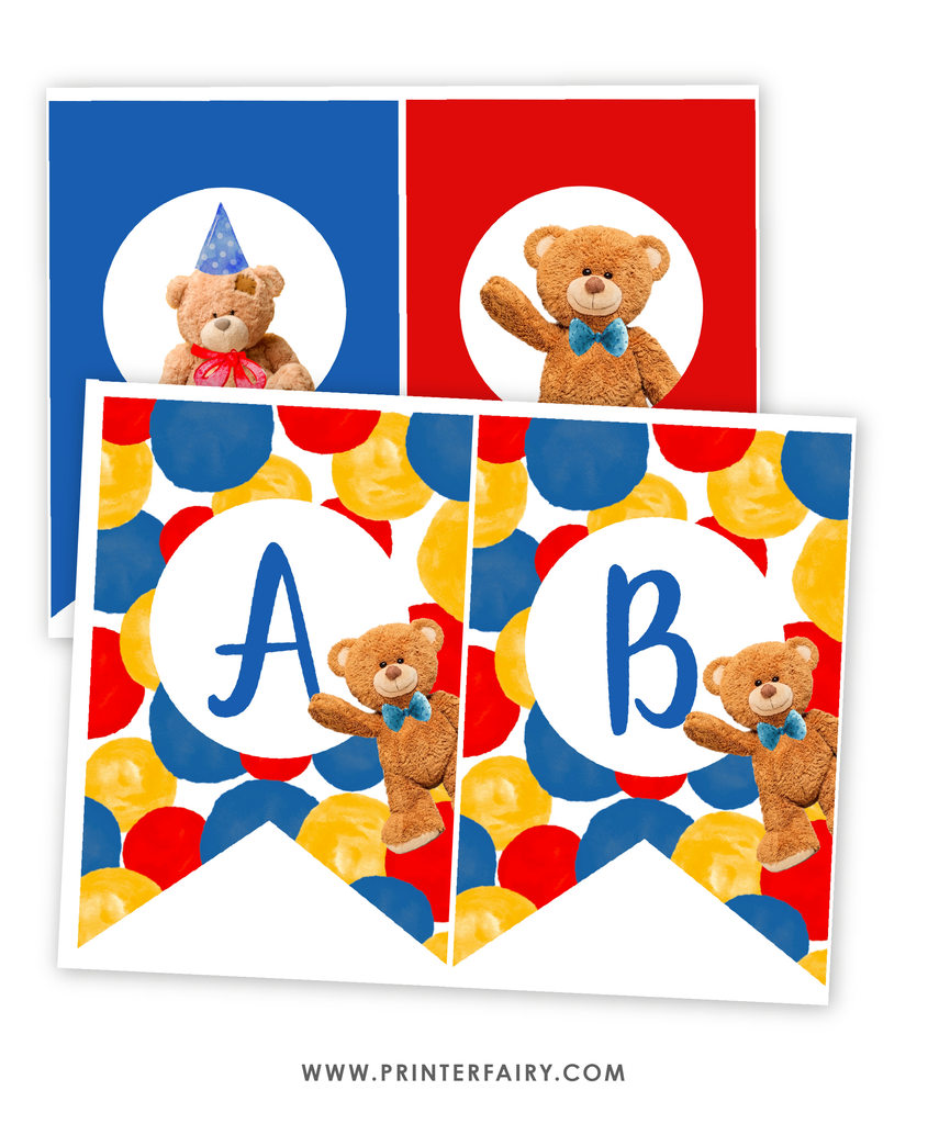 Bear Birthday Party Banner | PrinterFairy