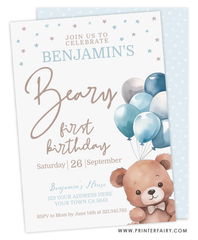 Beary First Birthday Invitation