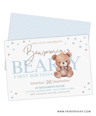 Beary First Birthday Invitation