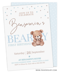 Beary First Birthday Invitation