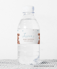 Bear Party Water Bottle Label