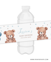 Bear Party Water Bottle Label
