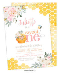 Bees 1st Birthday Invitation