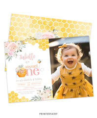 Bees 1st Birthday Invitation with Photo