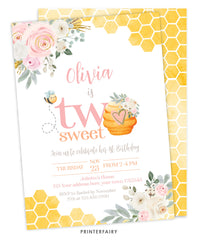 Bees 2nd Birthday Invitation