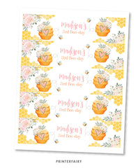 Bees Water Bottle Label