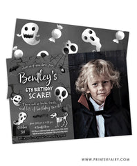 Halloween Birthday Invitation with Photo
