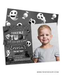 Halloween Second Birthday Invitation with Photo