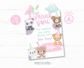 Bear Birthday Favor Tags