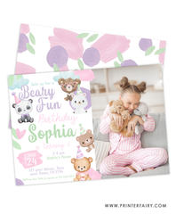 Bears Birthday Party Invitation with Photo