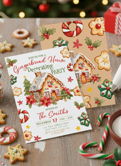 Gingerbread Decorating Party Invitation