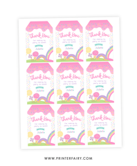 Candyland Thank You Tags