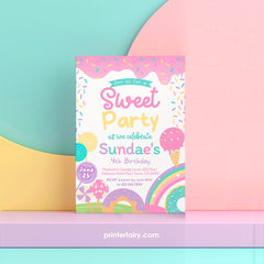 Candyland Birthday Party Invitation