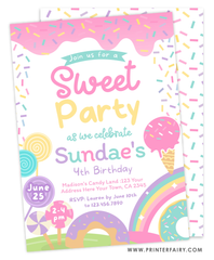 Candyland Birthday Party Invitation with Photo
