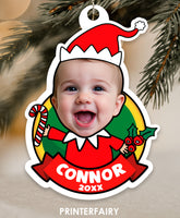 Christmas Elf Ornament with Photo