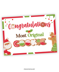 Cookie Contest Prize Certificate