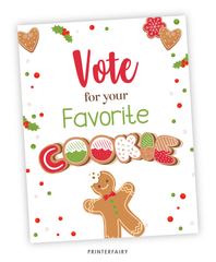 Holiday Cookie Competition Sign