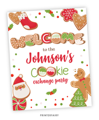 Christmas Cookie Exchange Welcome Sign