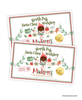 Elf Christmas Eve Box Label