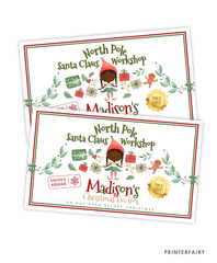 Elf Christmas Eve Box Label