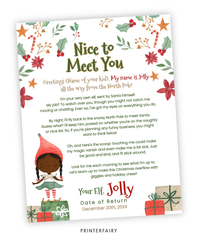 Christmas Elf Nice to Meet You Letter