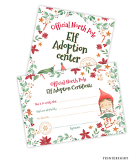 Elf Adoption Sign and Certificate