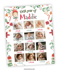 Elf Christmas First Year Photo Board