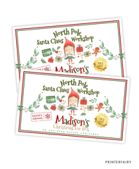 Elf Christmas Eve Box Label