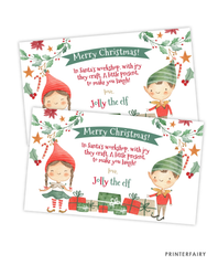 Elf Christmas Gable Box Label