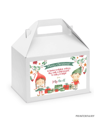 Elf Christmas Gable Box Label