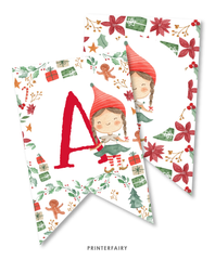 Elf Christmas Birthday Banner